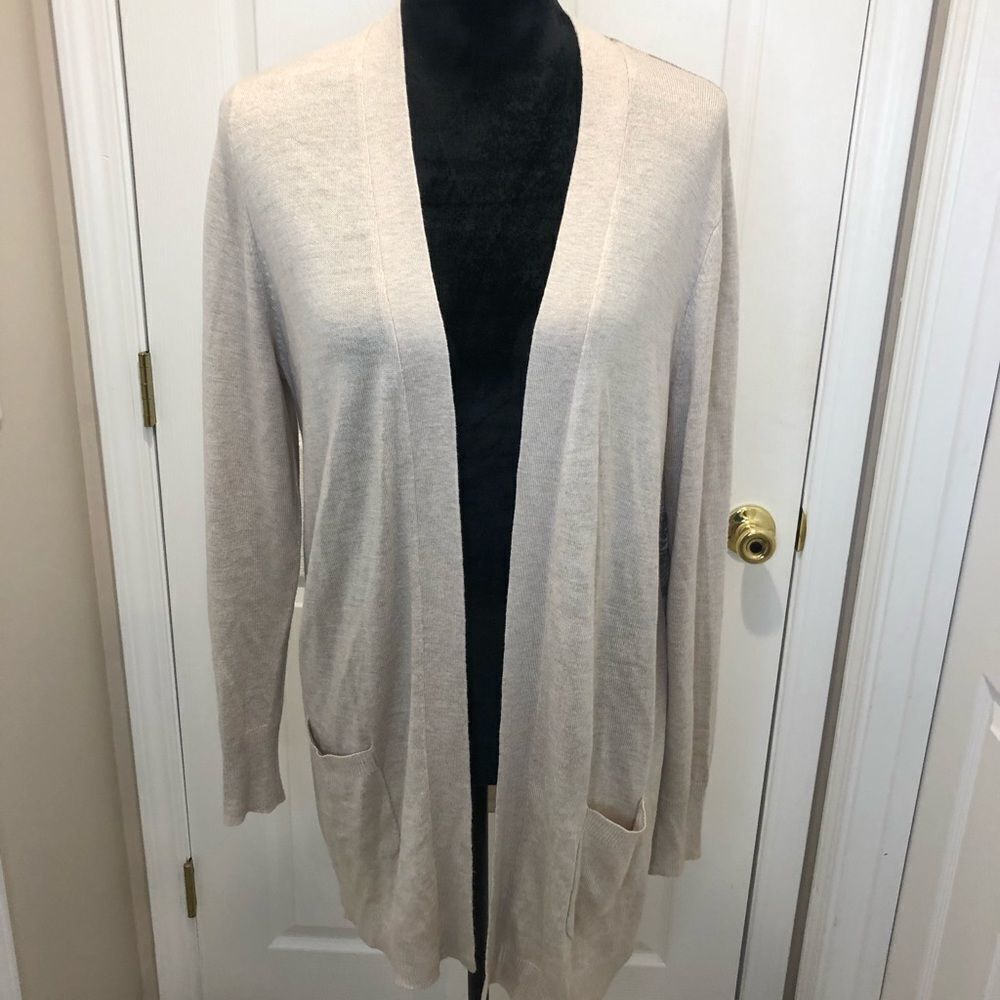 89th & Madison open front cardigan sweater with sheer snake skin print x large